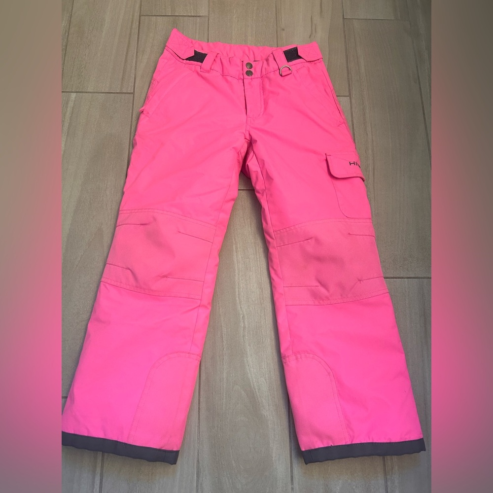 Hisea Kids Bright Pink Winter snow Pants shorts size small